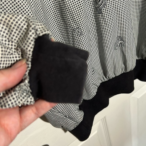 Slazenger Vintage Paisley V-Neck Golf Pullover Windbreaker Black White Medium - Picture 7 of 13